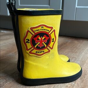 Kids Firefighter Yellow Rain Boots